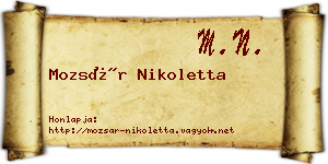 Mozsár Nikoletta névjegykártya