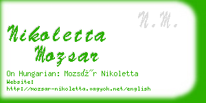 nikoletta mozsar business card